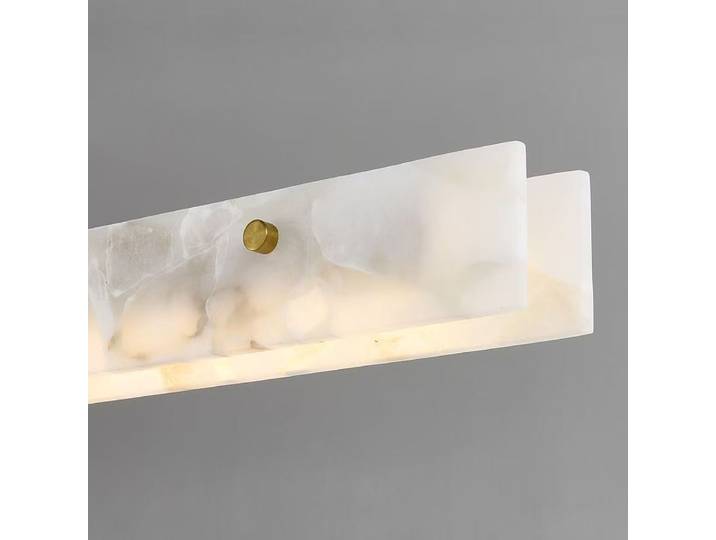 Lampe suspendue LED en marbre naturel, lustre moderne de luxe en marbre, lustre rectangulaire long en marbre pour salle à manger, cuisine, chambre à coucher