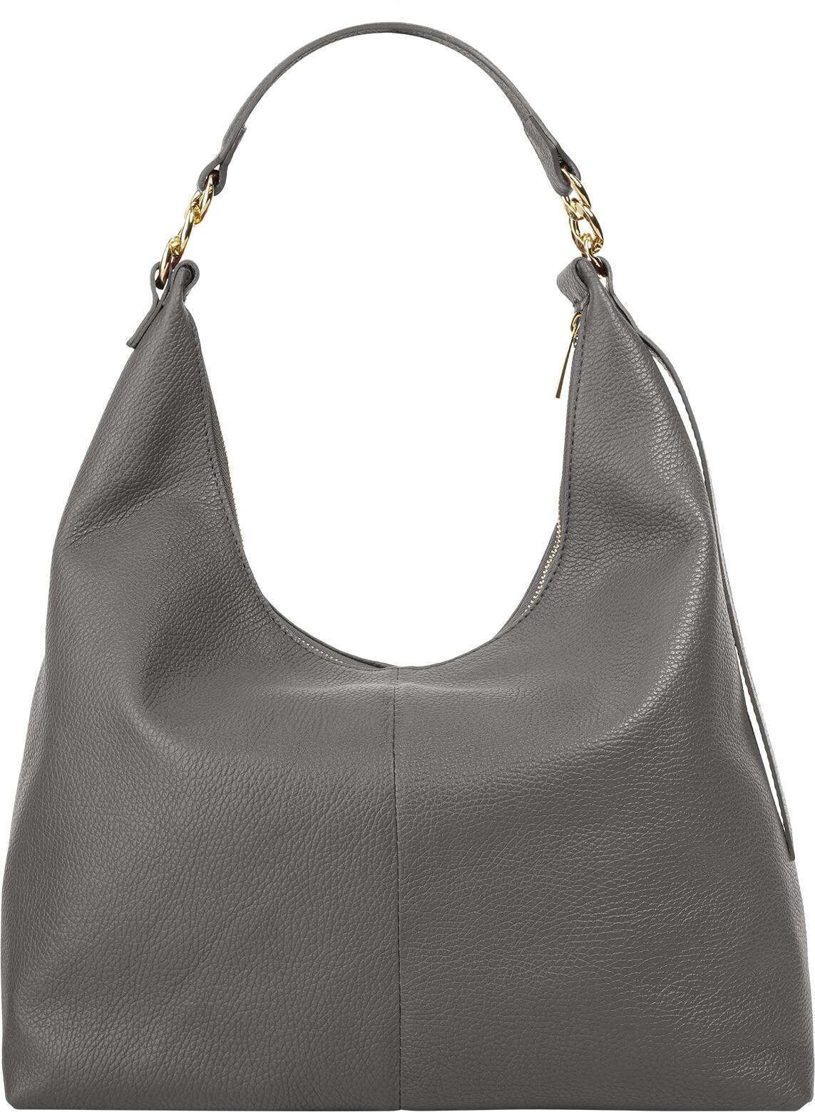Shopper SAMANTHA LOOK "SAMANTHA LOOK Damen", Damen, Gr. B/H/T: 36cm x 40cm x 13cm onesize, grau, Leder, leicht glänzend, unifarben, Taschen Shopper, Made in Italy, Große Handtasche mit Smartphonefach