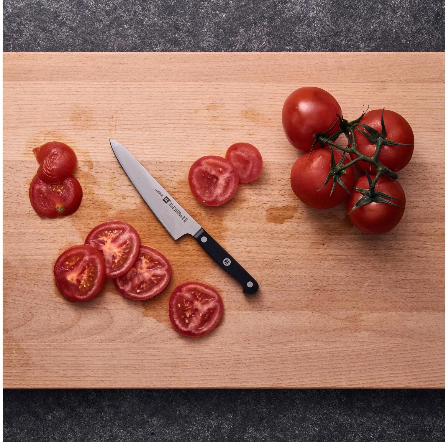 Kochmesser ZWILLING "Gourmet Compact 14 cm", schwarz (silberfarben, schwarz), Edelstahl, Stahl, Kochmesser, Kochmesser silberfarben, schwarz Einheitsgröße
