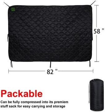 HomeDecorAndMore LLC Tactical Army Poncho Liner Camouflage Blanket, Water Repellent Woobie Quilted Military Blanket For Outdoor Adventures black