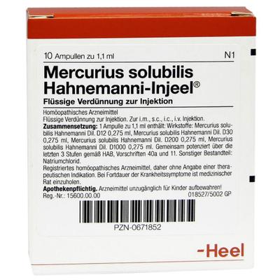 Mercurius Solubilis Injeel Hahnemanni Ampullen 10 St