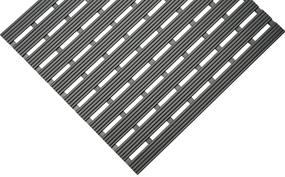 PVC-Profilmatte, pro lfd. m, Lauffläche aus Hart-PVC, rutschsicher, Breite 600 mm, schwarz EHA