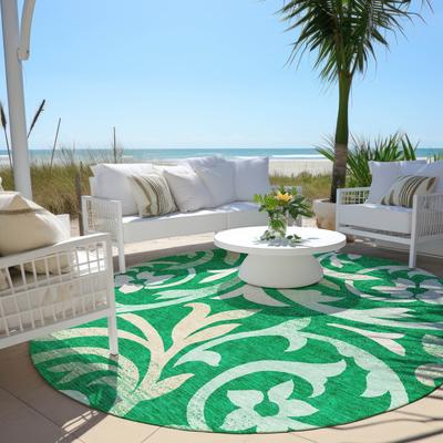 Addison Rugs Machine Washable Indoor/ Outdoor Chantille Floral Scroll Rug