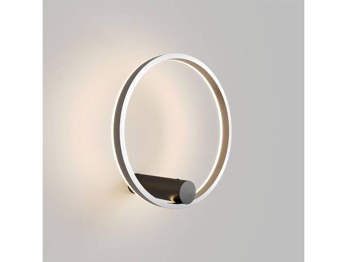 s.luce Led-Wand-/Deckenlampe Ring Air Schwarz/Aluminium, Metall, Rund,Rund, LED integrated, 40x22x40 cm, Lampen & Leuchten, LED Beleuchtung, LED-Deckenleuchten