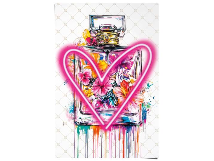 Poster REINDERS Bottle Love , bunt (farbe bild(er): mehrfarbig), B:61cm H:91,5cm T:0,1cm, Bilder, Poster, Teenager Zimmer - Mehrfarbig - 150 gr. Papier - Street Art - 61x91,5cm