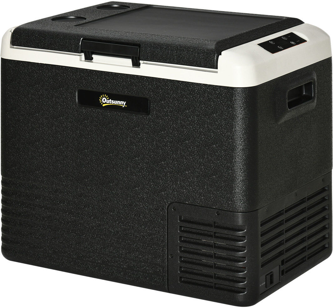 Outsunny 50L Car Refrigerator Portable Compressor Fridge Grey/Black Gray 51.7cm H X 62cm W X 37.3cm D