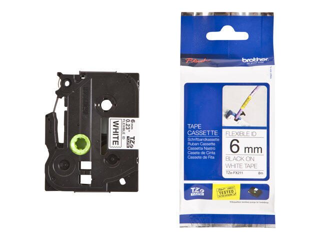 Brother Original P-Touch Farbband schwarz auf weiß (TZE-FX211) TZEFX211