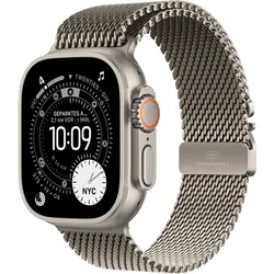 Apple Watch Ultra 3 GPS + Cellular 49mm Natural Titanium Case with Natural Titanium Milanese Loop - Small