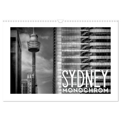 SYDNEY Monochrom (Wandkalender 2026 DIN A3 quer), CALVENDO Monatskalender