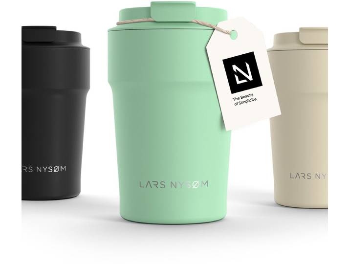 LARS NYSØM Bevægelse Thermos Coffee Mug-to-go 380ml - BPA-vrij met Isolatie - Lekvrije Roestvrijstalen Thermosbeker (Mint Green (Old))