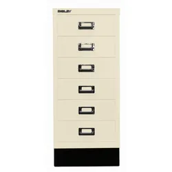 Bisley MultiDrawerTM | Inkl. Sockel, DIN A4, 6 Schubladen - 669 hellelfenbein