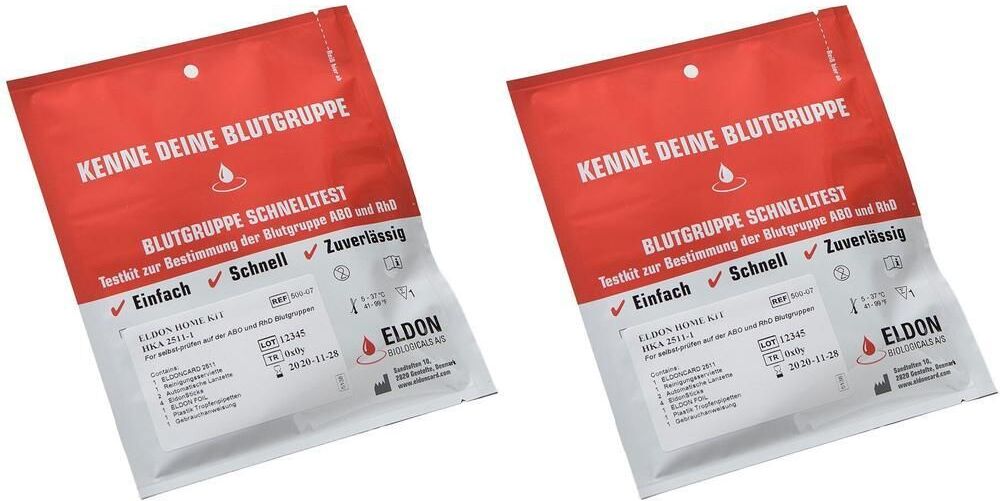 No Brand Blutgruppe Schnelltest-AB0+RhD 2x 2x1 St Test