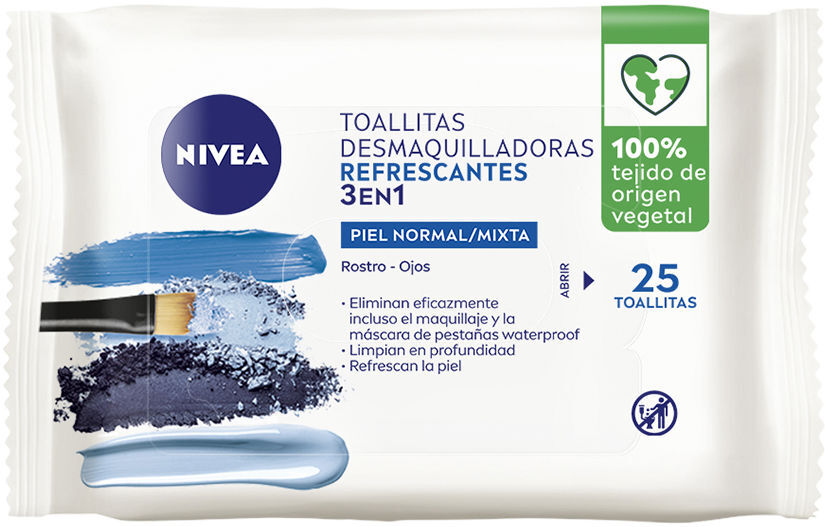 Nivea Toalhetes Removendores De Maquiagem 3 em 1 refrescantes 25 u