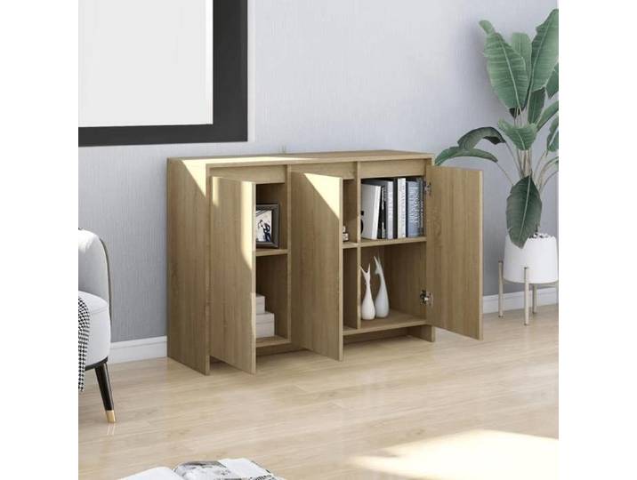 Bon plan  Buffet bahut vaisselier - JILI HOT - Buffet Chêne sonoma 102x33x75cm - Bois d'ingénierie - commode Salon/Cuisine