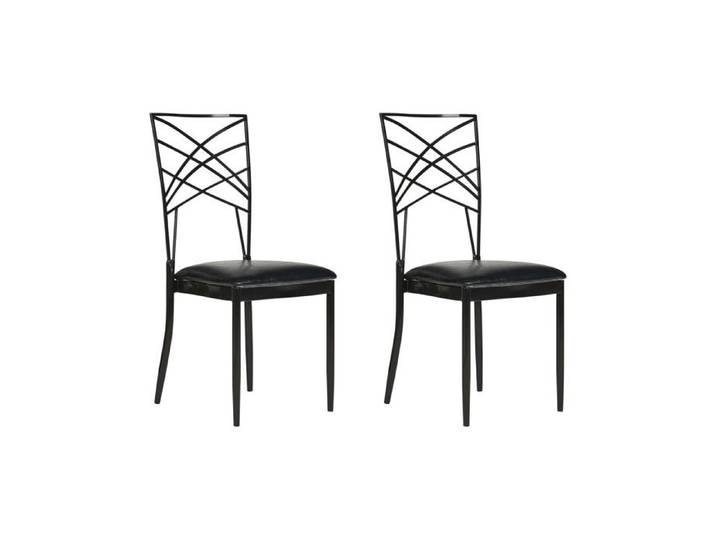 Lot de 2 chaises de salle à manger GIRARD Métal Noir
