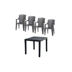 Siena Garden Gartenmöbel 5er-Set  Eden ¦ grau ¦ Maße (cm): B: 79 H: 91