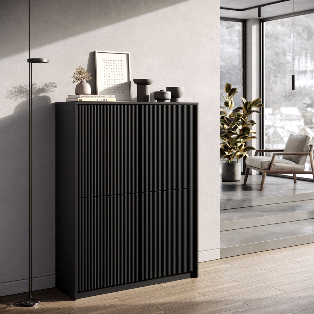 Brayden Studio Bokamp 292.1cm Sideboard Black 381cm H X 292.1cm W X 96.52cm D