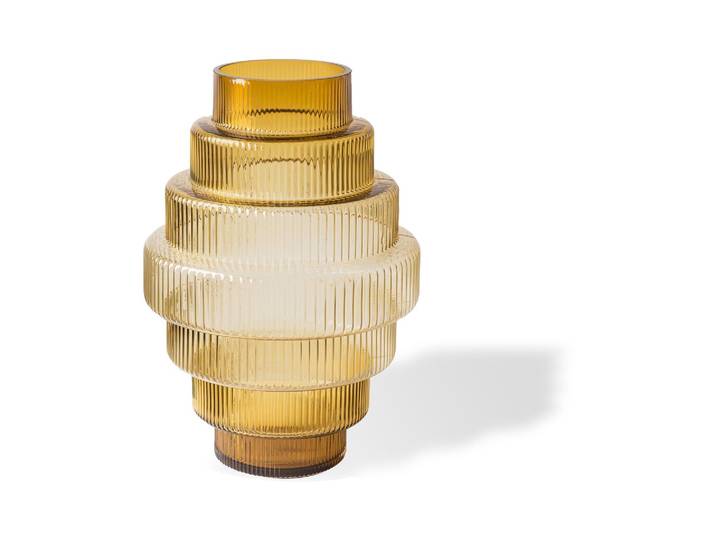 Petit vase en verre ocre Steps