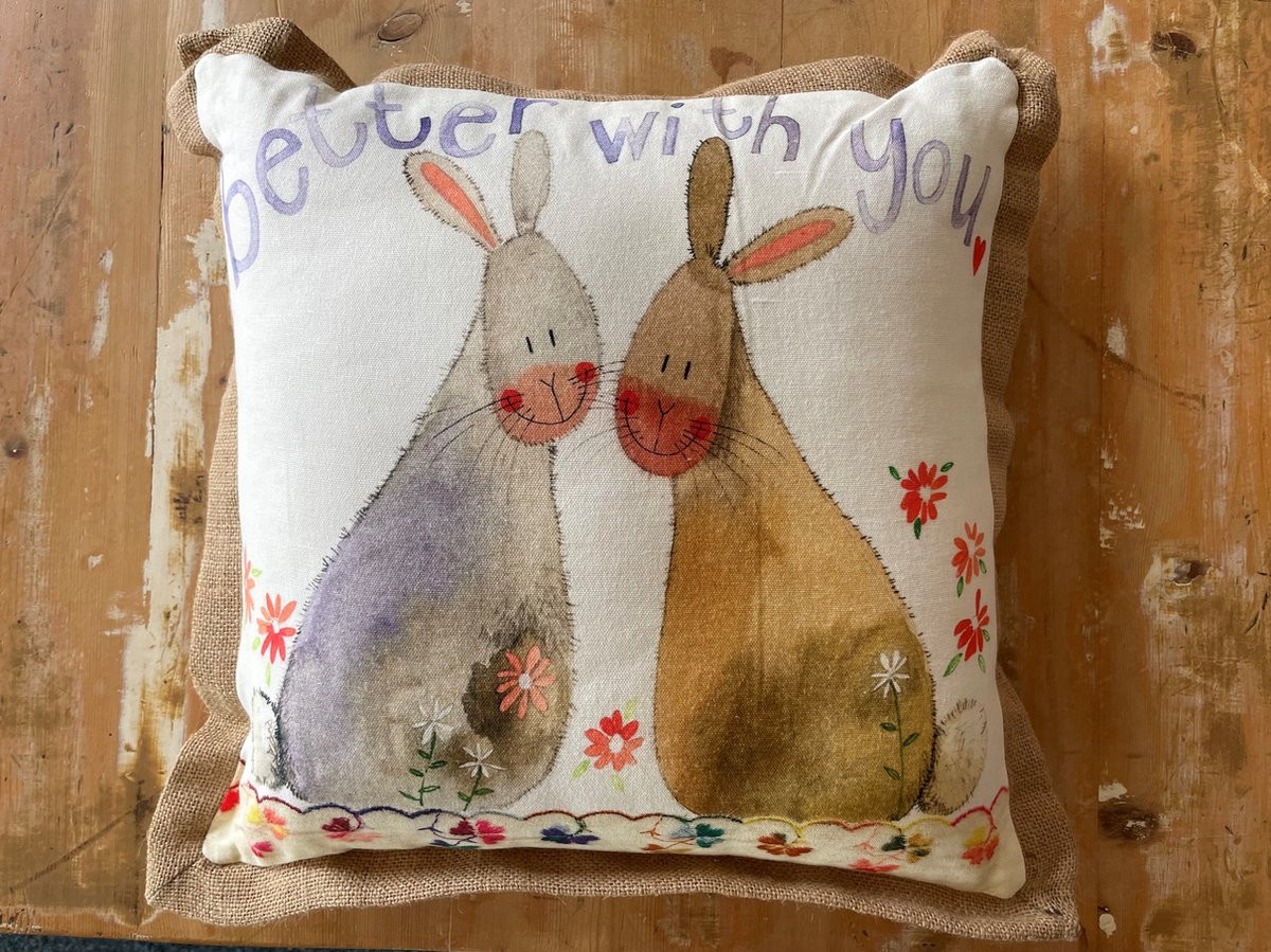 Sierkussen Alex Clark Art Better with you Konijn - 45 x 45 cm