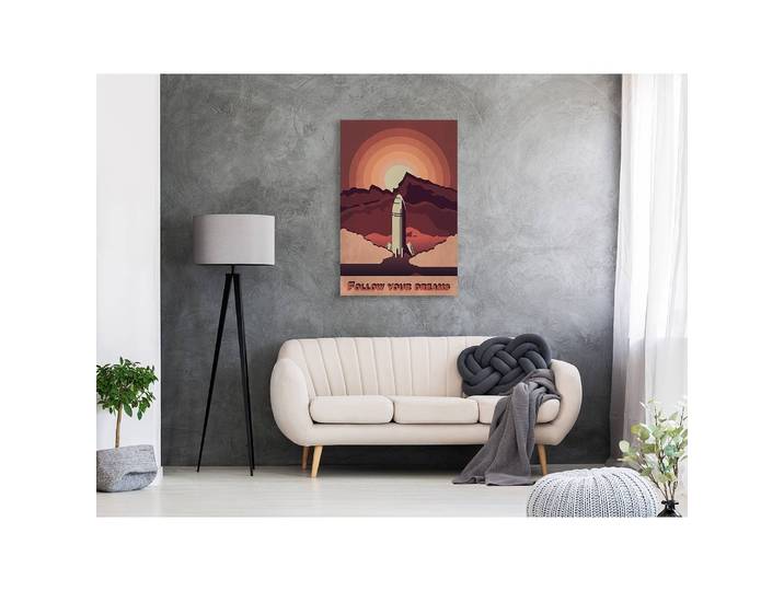 Tableau déco Space Flight Lin Rouge 40 x 60cm