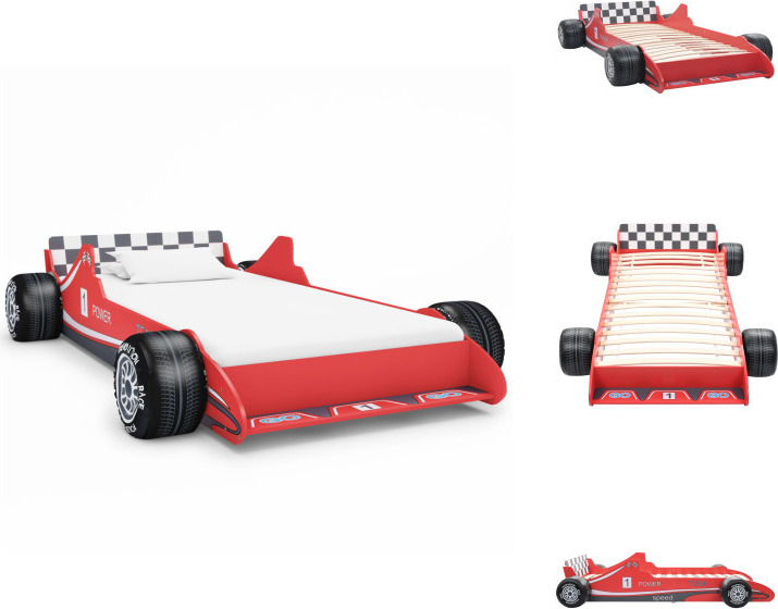 vidaXL Kinderbett im Rennwagen-Design 90 x 200 cm Rot - Baby- & Kleinkinderbetten