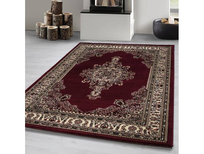 Carpetsale24 Tapis Oriental Rouge à Poil Court 240x340 cm - Design Classique et Motifs Floraux