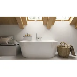Neuesbad Serie 600 freistehende Badewanne, Material: Acryl, Vorwandversion, 1600x750x580mm NB1KDS_016W1