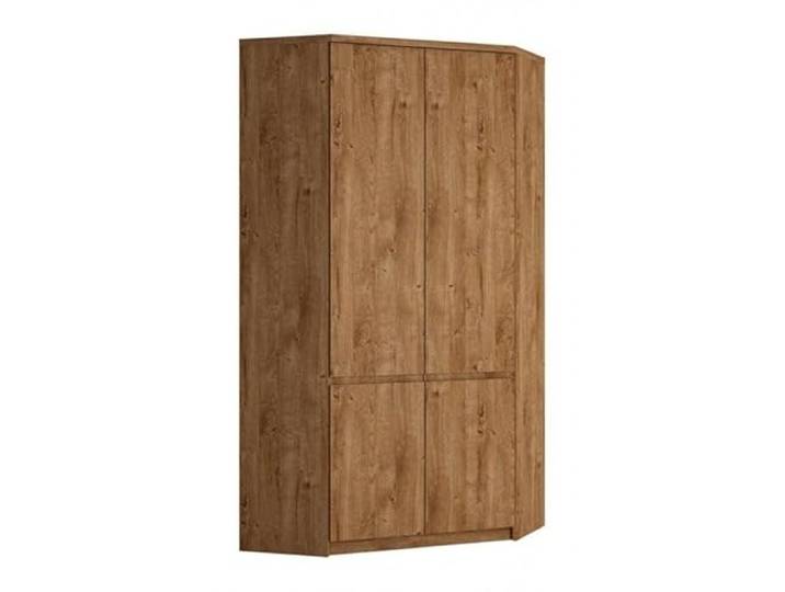 Kleiderschrank Eck Fribo grifflos Kleiderstange 95x200x95 cm Schlafzimmer Verwandelt die Zimmerecke in nutzbaren Stauraum, Fingermulden statt Griffe, Topfscharniere, belastbar bis 10 kg je Fachboden