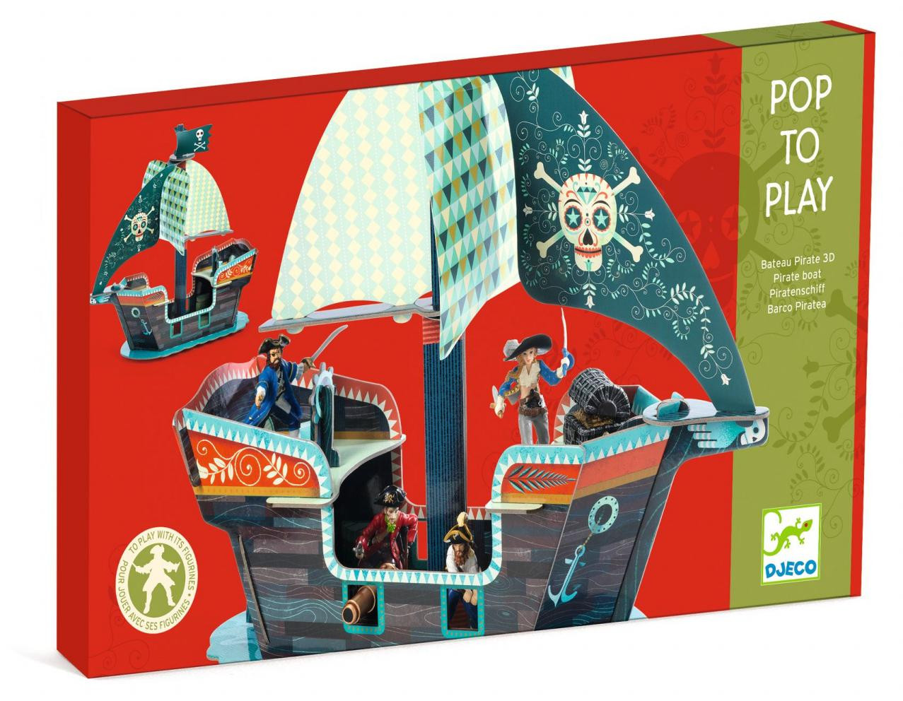 Djeco Bouwset Pop to play Piratenschip 3D