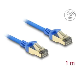 DELOCK RJ45 Netzwerkkabel Cat.8.1 F/FTP Slim 1m blau