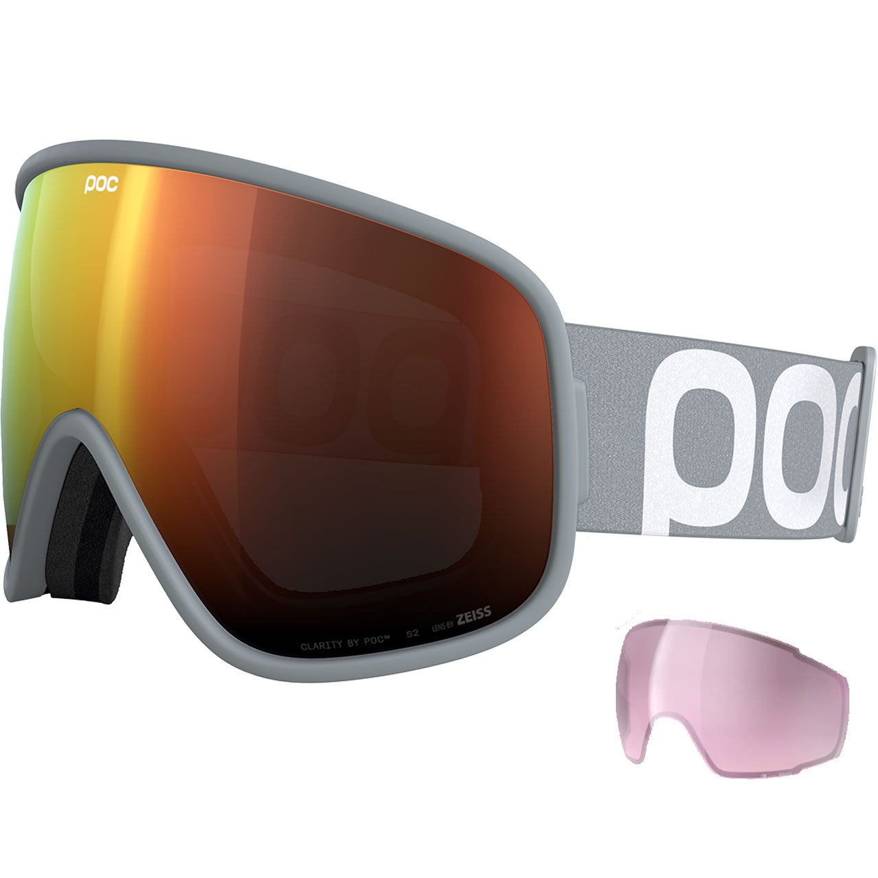 POC Vitrea granite grey/partly sunny orange + Ersatzscheibe