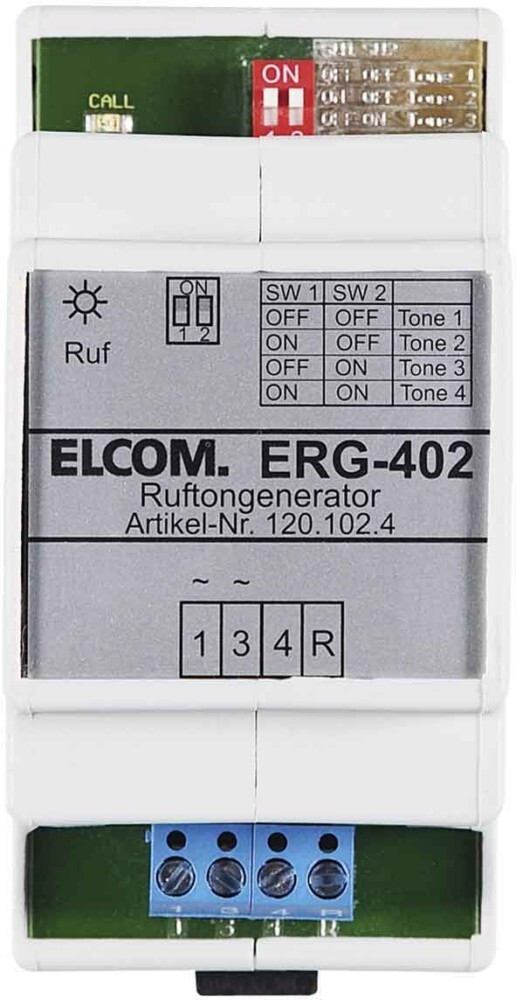 ELCOM 1+n ERG-402 Deurintercom met luisterblokkering en deurbel
