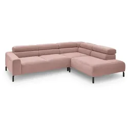 Portobello Ecksofa Livingston Cord Rosa Altrosa