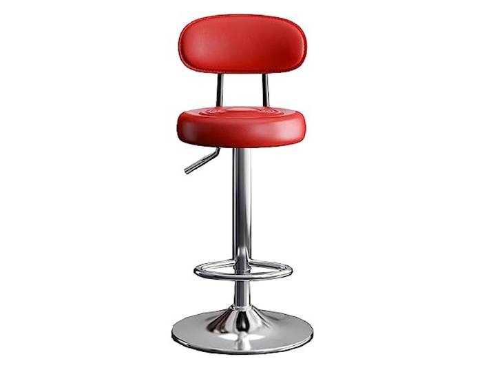 GIZNXBA Barhocker Schwarz Barstuhl Höhenverstellbar Drehbarer Tresenhocker Küche Bistrohocker Mit Rückenlehne Hocker PU Leder Drehbarer Barhocker Küche Esszimmerstühle (Color : /Red B)
