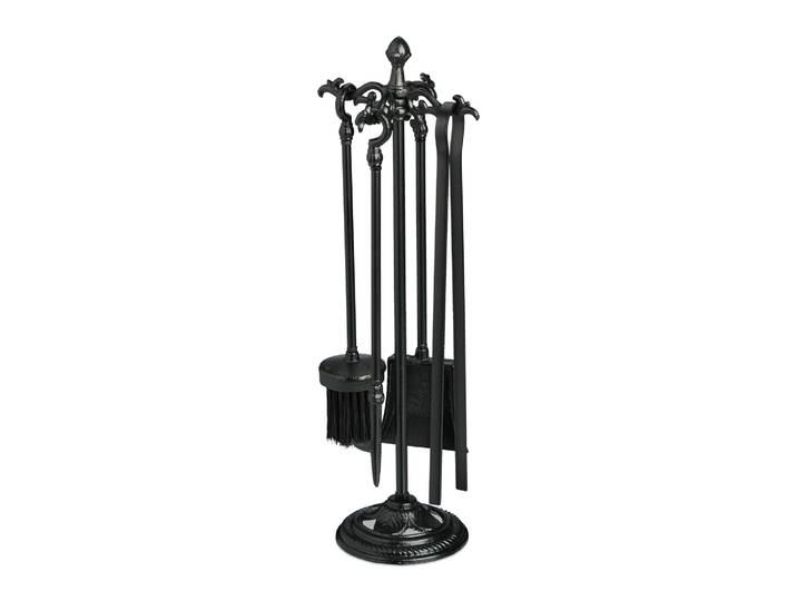 Kaminbesteck Gusseisen 5tlg. Schwarz