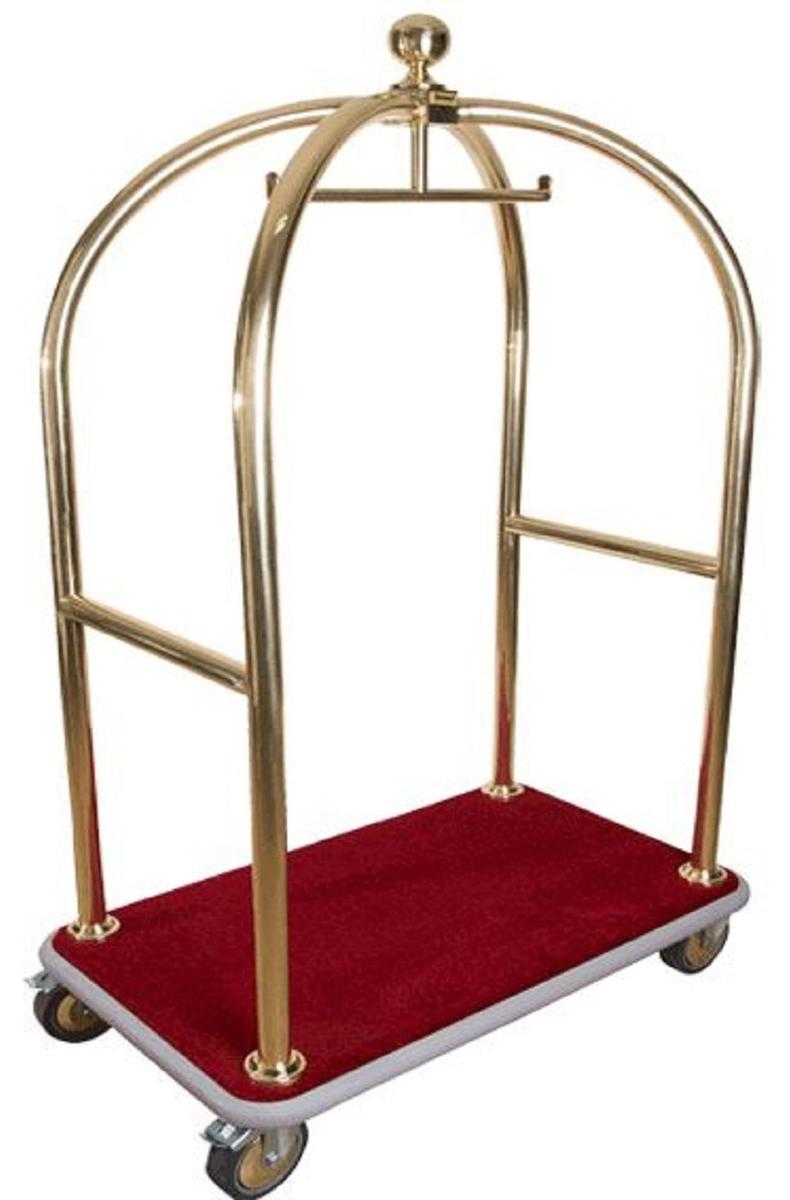 Casa Padrino Luxus Trolley Gold / Rot 105 x 65 x H. 193 cm - Hotel Accessoires - Luxus Accessoires