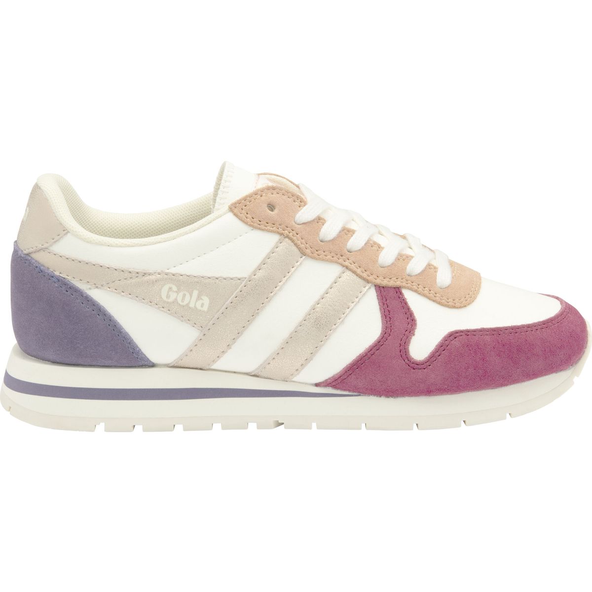 Gola Daytona Quadrant Sneaker Women off white/cerise/rose gold/plum (WA) 5 CLB203-WA-5-offwhiteceriserosegoldplum