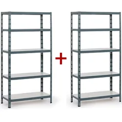 Fachbodenregal  1+1 GRATIS, 1790x900x400 mm, Traglast 175 kg