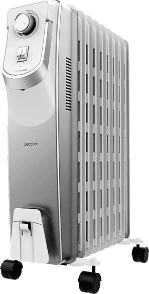 Radiador de aceite - Cecotec ReadyWarm 9000 Space 360º, 9 Elementos, 2000 W, 3 Niveles, Blanco