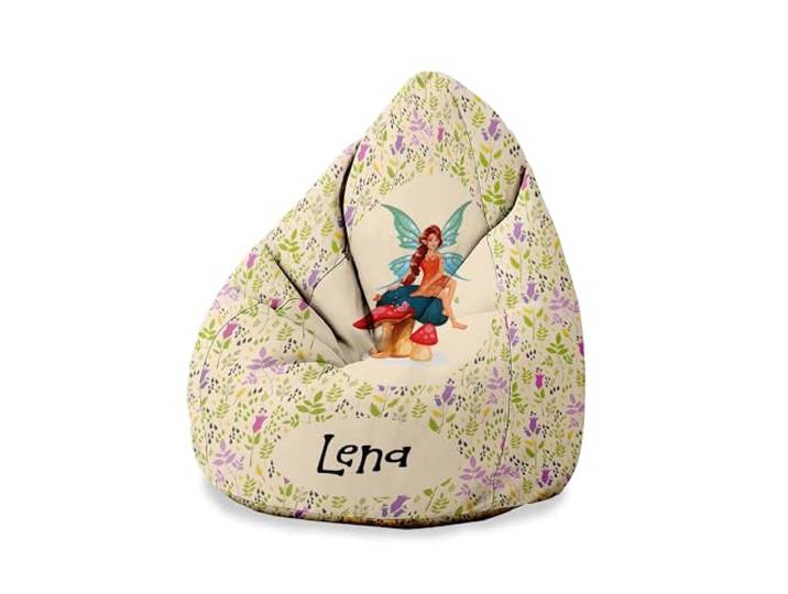 DreamRoots Sitzsack Kinder personalisiert 80x80x120, Fairy Tale Personalisierte Geschenke Kinder, Bean Bag, Kindersitzsack, Kinderzimmer, mit Füllung, Sitzkissen Boden