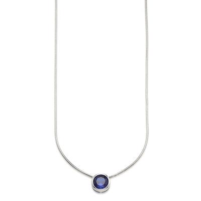 Kette mit Anhänger BRUNO BANANI "Schmuck Geschenk Silber 925 Halsschmuck Halskette Schlangenkette Stein", bunt (silberfarben, blau), Halsketten, Damen, Silber 925 (Sterlingsilber), L: 45, mit Zirkonia (synth.), Korund (synth.) oder Spinell (synth.)