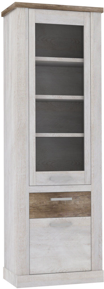 Gracie Oaks Nuzzo 71.2 cm W Display Cabinet Pinia White 212cm H X 71.2cm W X 41.3cm D