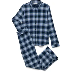 Tchibo - Flanell-Pyjama-Set - Damen - Gr. 40 - blau/kariert
