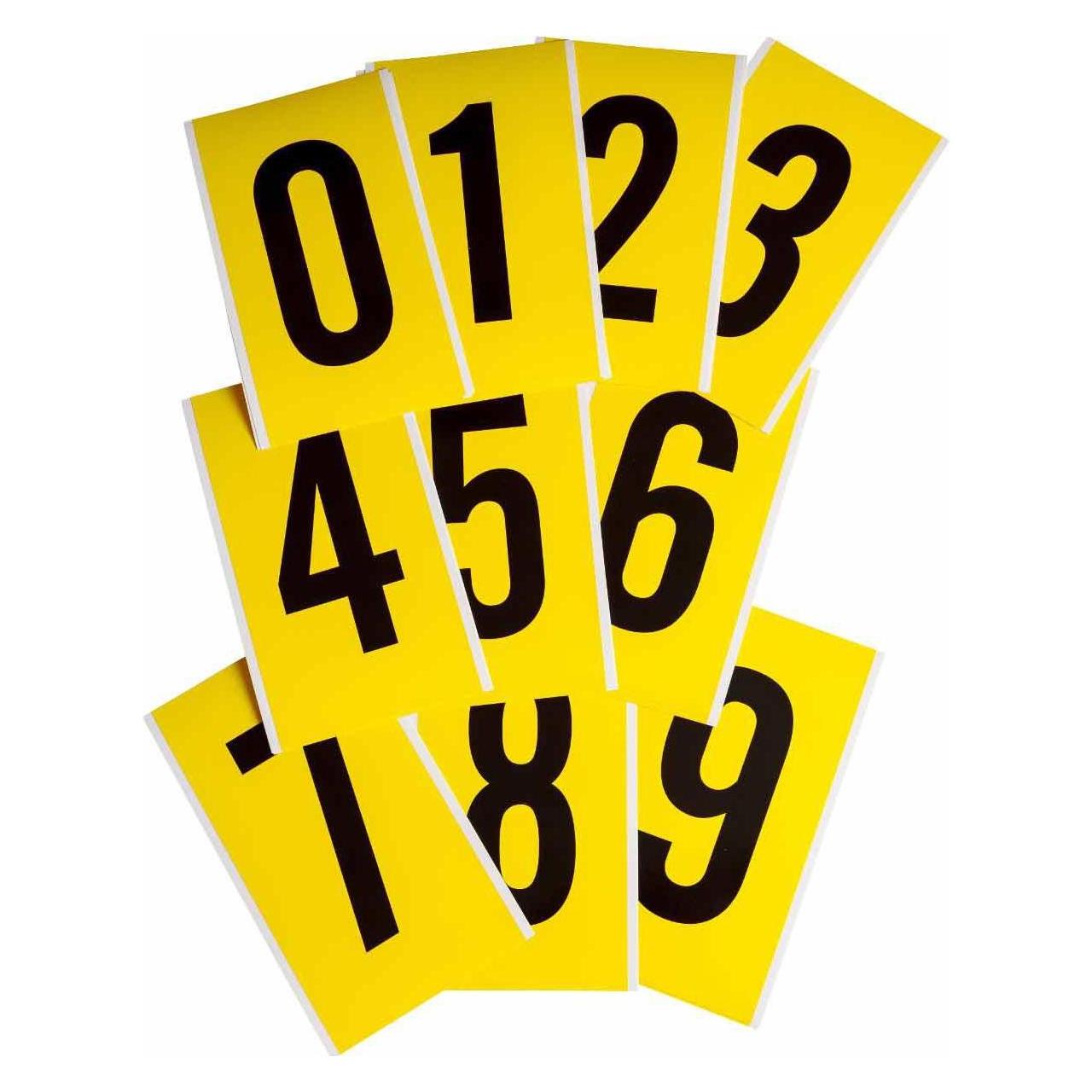 Brady 3470-#Kit, B-499, Nylongewebe, Beschriftung: Zahlenset (0-9), Schwarz auf Gelb, 127 x 228mm (3470-# KIT)
