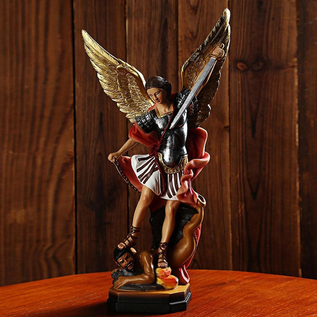 Engel Beeld Beschermengel Decoratie Handbeschilderd Bruin Hoogte: 22 cm