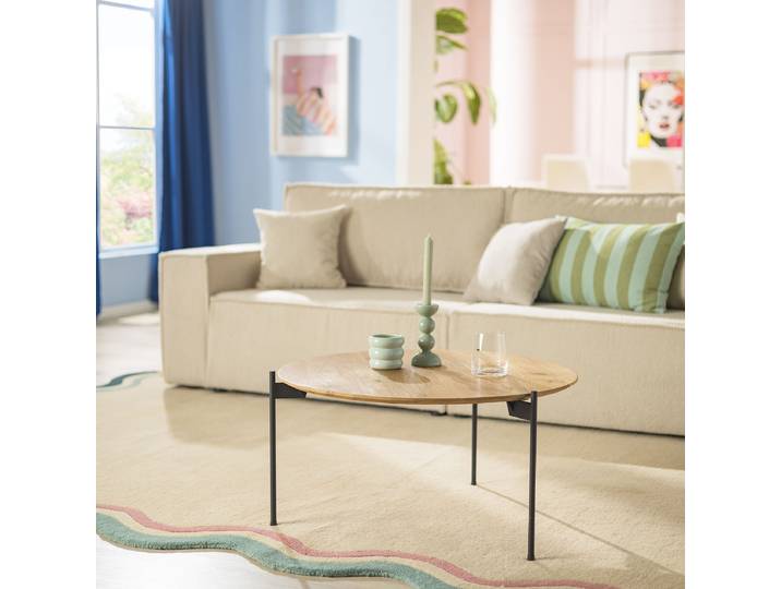 Couchtisch Montong Ø 74cm Schwarz/Braun