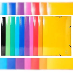 Exacompta 59829E 10x Sammelmappe mit Gummizug Iderama, aus Colorspan-Karton 600g, A3 - Farben sortiert