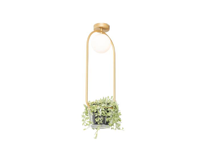 Plafonnier Art Déco doré avec verre blanc - Isabella