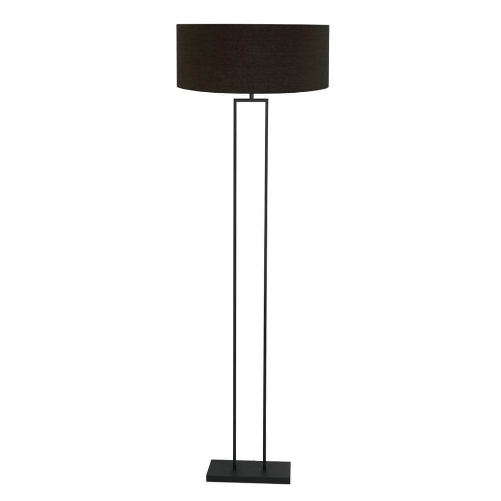 Steinhauer Vloerlamp Stang zwart met stoffen cilinderkap