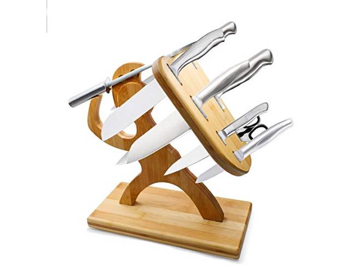 Magnetischer Messerblock, Holzhalter, kreative Krieger-Modellierung, multifunktionaler Messerständer, Scherenhalter, Küchen-Organizer, Kochgeschenk (Messer Nicht im Lieferumfang en